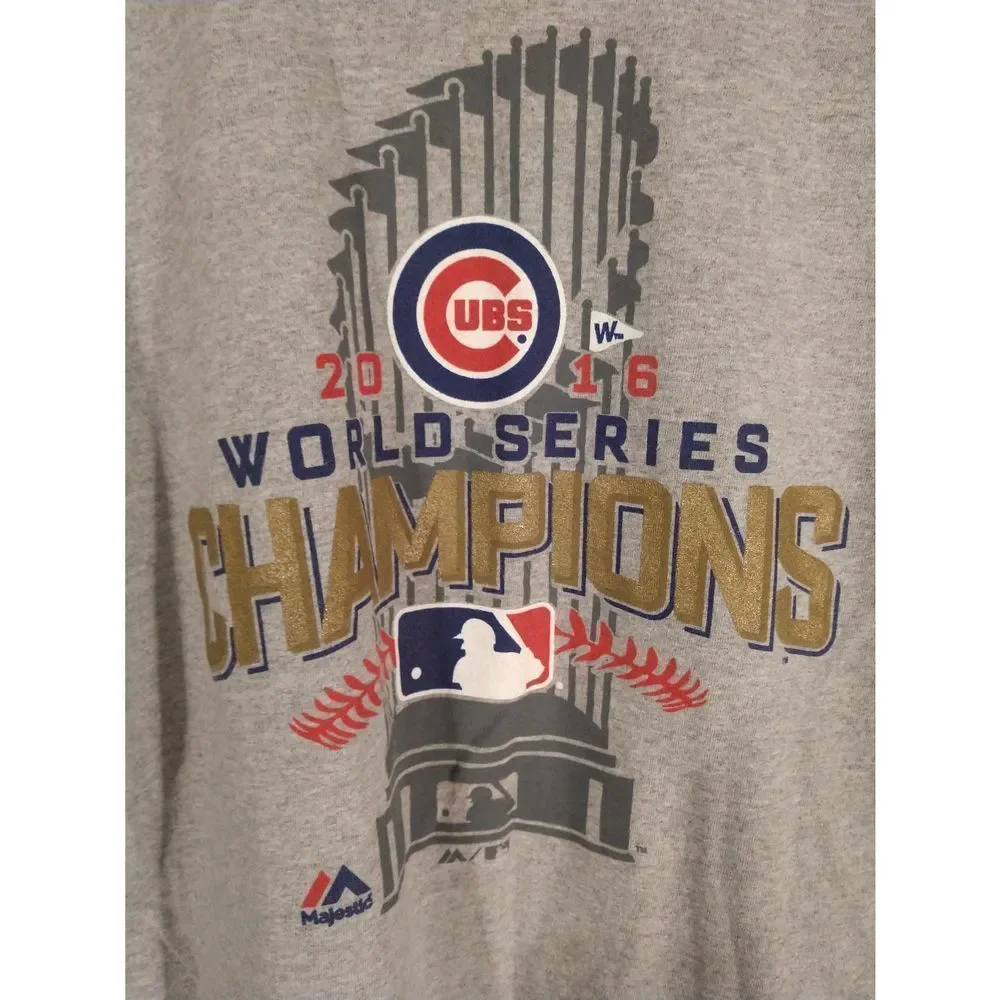 Majestic Cubs‎ World Series Champions 2016 Tee Grey Size Large